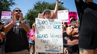 Abortion rights supporters rally at the Texas Capitol on May 14, 2022 in Austin, Texas.