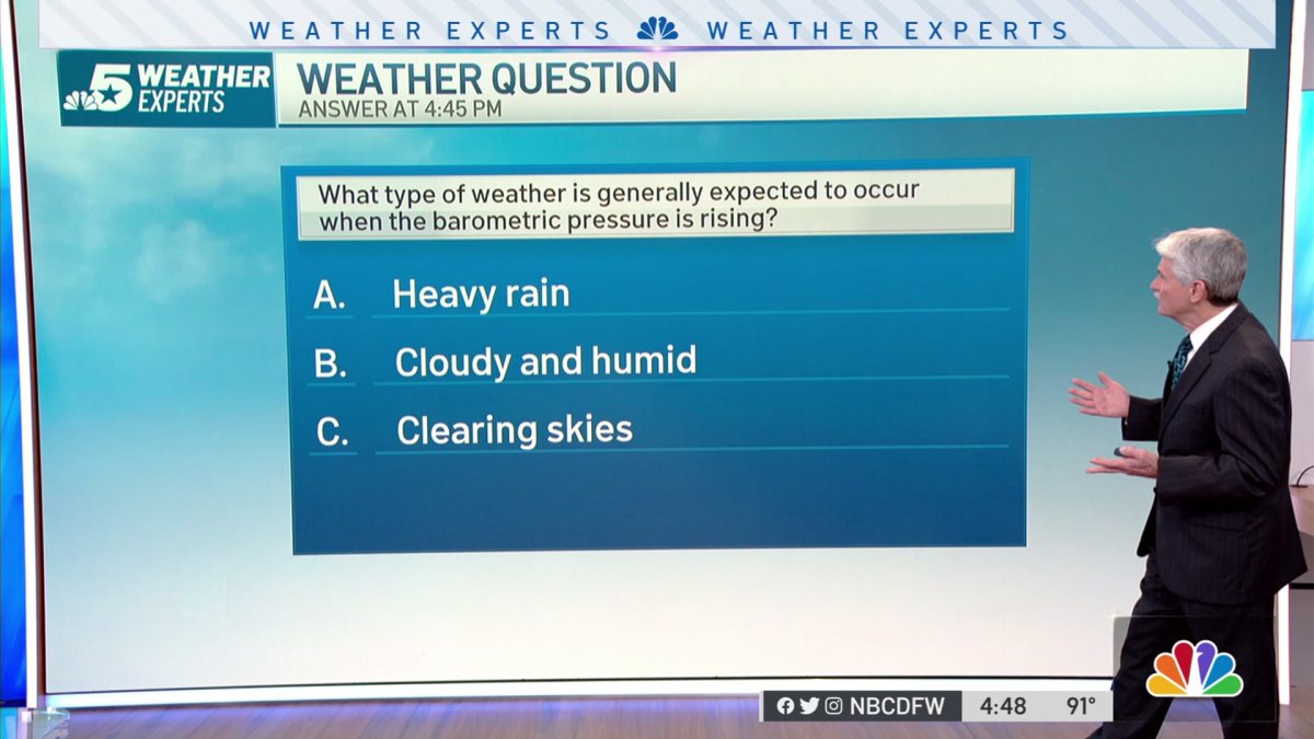 Weather Quiz Barometeric Pressure NBC 5 DallasFort Worth