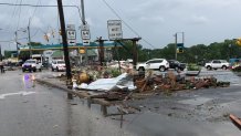 This May 2019 image shows damage left by a confirmed tornado in the Van Zandt County city of Canton.