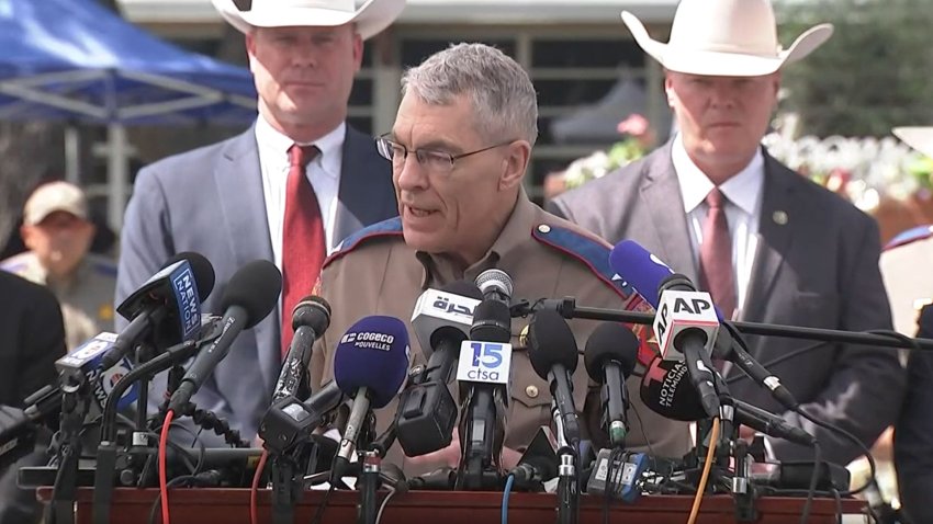 Texas DPS Director Steve McCraw gives a briefing in Uvalde, Texas, May 27, 2022.