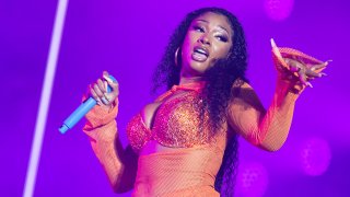 Megan Thee Stallion performing in concert.