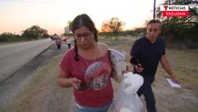 A tense confrontation between the mother of the Uvalde school shooter and relatives of one of the children he killed was caught on camera Tuesday.