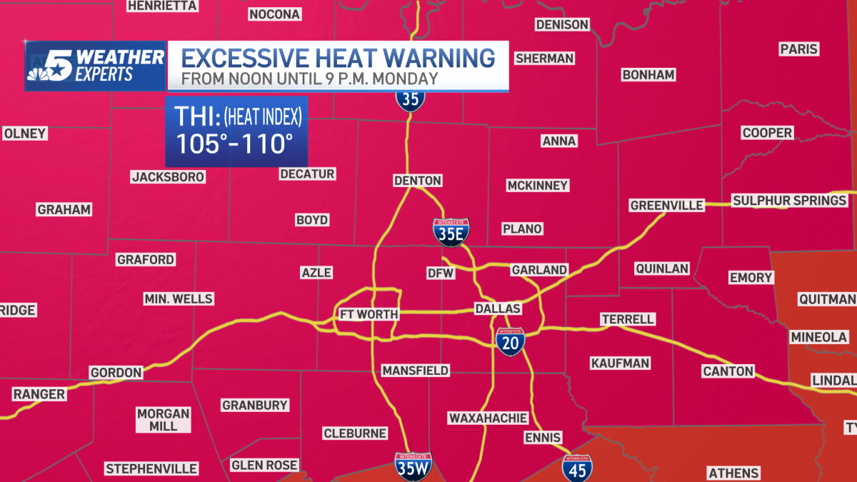 NBC 5 Forecast: Sunday Excessive Heat Warning – NBC 5 Dallas-Fort Worth