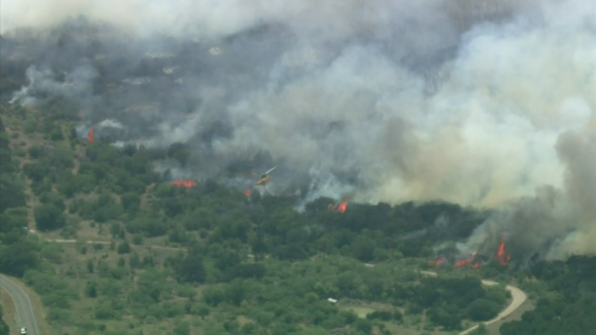 Raw Video Crews Battle Wildfire Near Possum Kingdom Lake NBC 5 DallasFort Worth