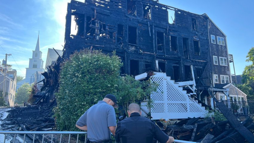 The aftermath of the fire that gutted the Veranda House hotel on Nantucket, on Saturday, July 9, 2022.