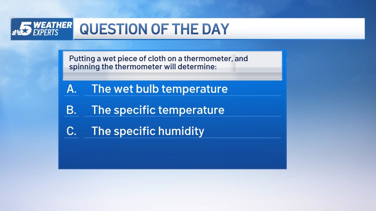 Weather Quiz What Does a Wet Cloth on a Thermometer Determine? NBC 5