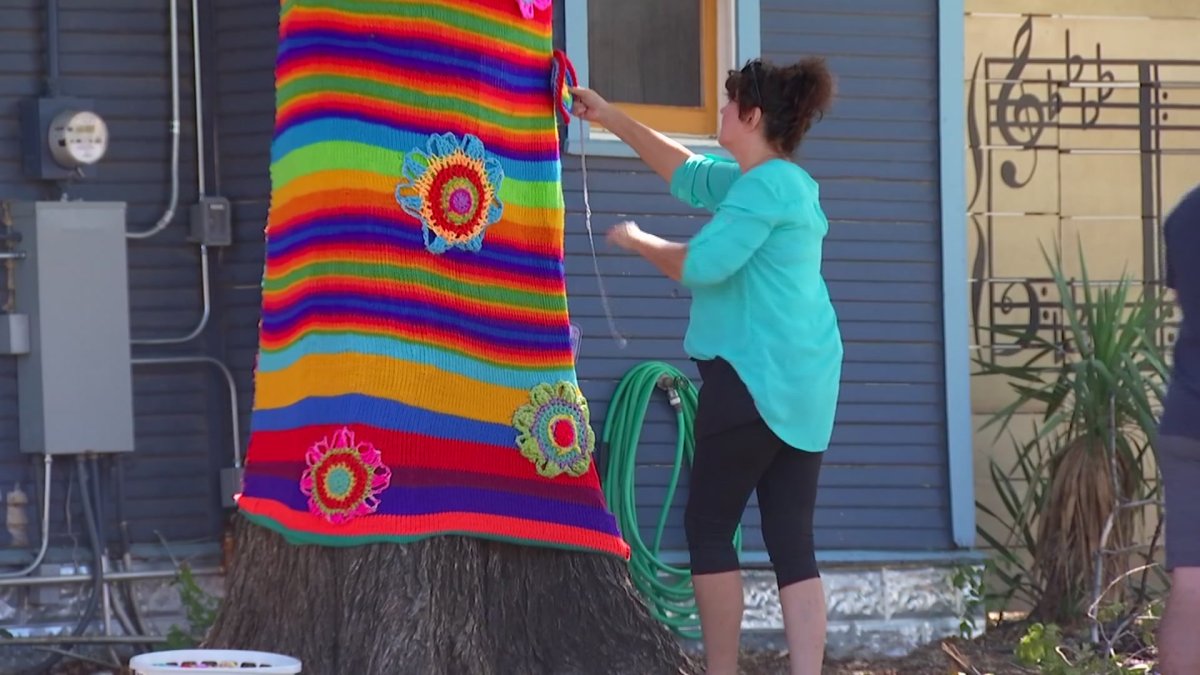 Yarn Art Installation in Dallas Brings Joy to Community NBC 5 Dallas