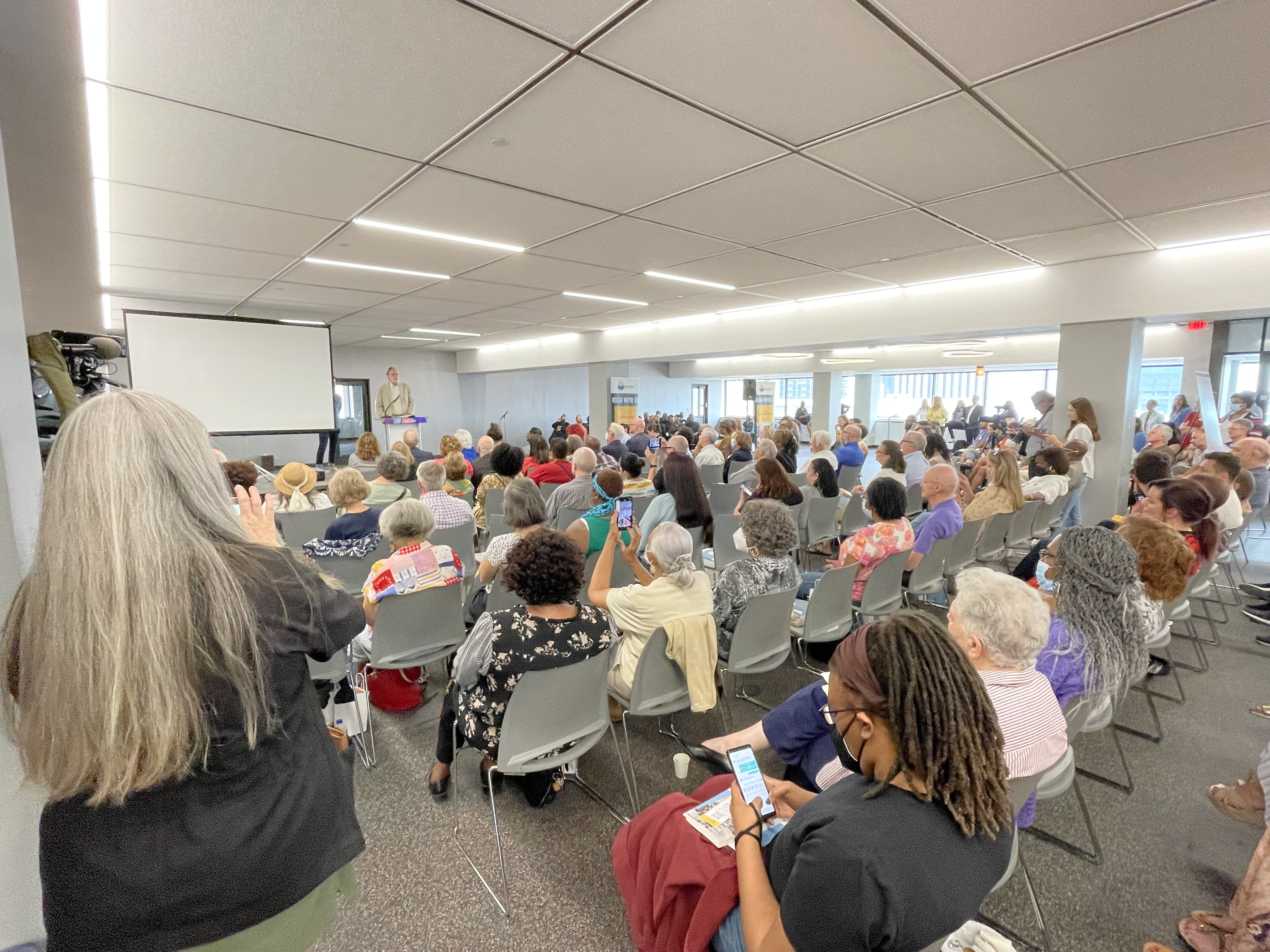 300 people attended the Dallas Central Library event Thursday for rerelease of The Accommodation<br>