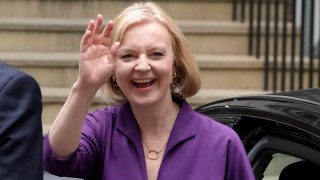 FILE - Liz Truss arrives at Conservative Central Office in Westminster after winning the Conservative Party leadership contest in London, Sept. 5, 2022.