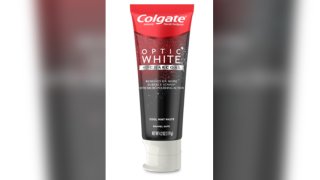 Colgate Optic White Charcoal toothpaste.