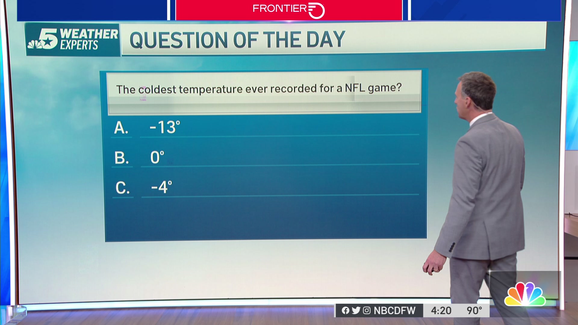 Weather Quiz: Coldest NFL Game – NBC 5 Dallas-Fort Worth