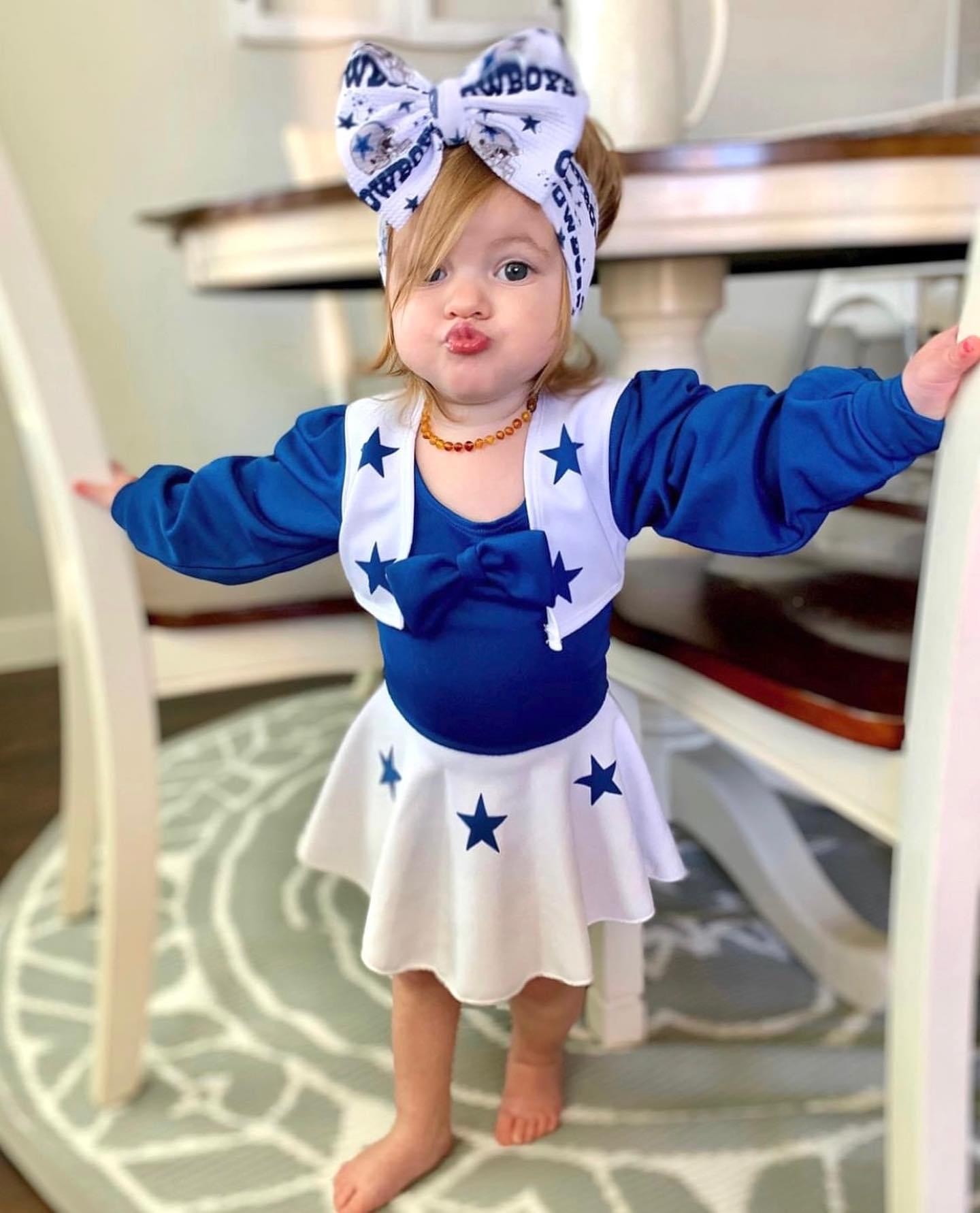 Dallas cowboys cheerleader top outfit for baby girl