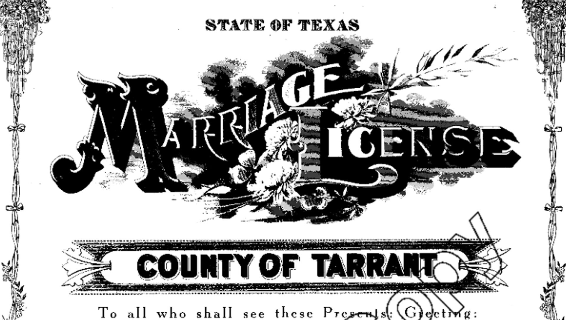 Marriage License Marriage license