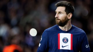 Lionel Messi of Paris Saint Germain during the UEFA Champions League match between Paris Saint Germain v Maccabi Haifa at the Parc des Princes on October 25, 2022 in Paris, France.