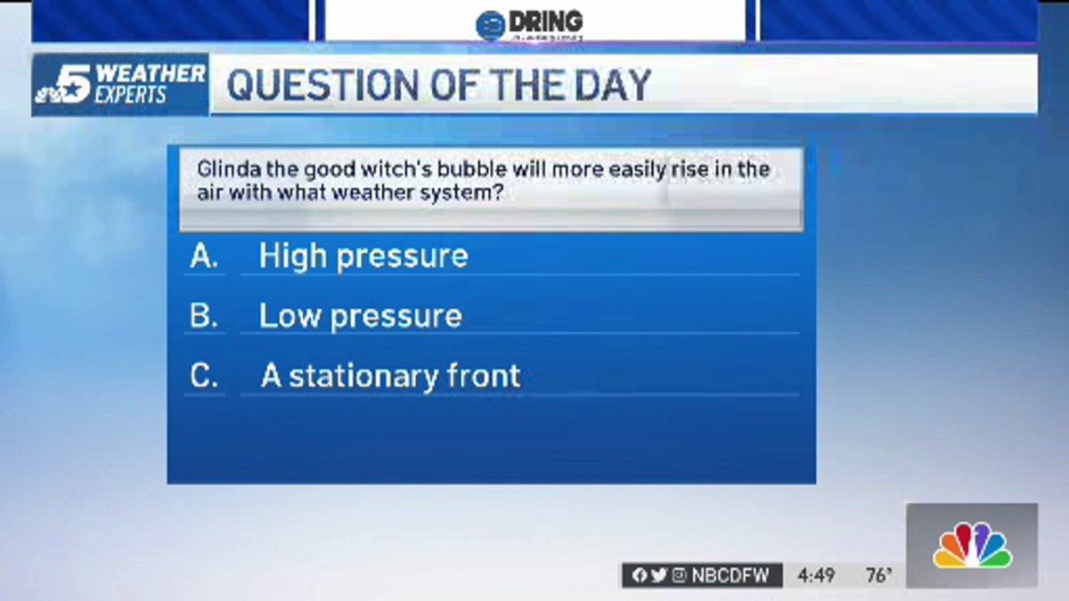 Weather Quiz Weather System NBC 5 DallasFort Worth