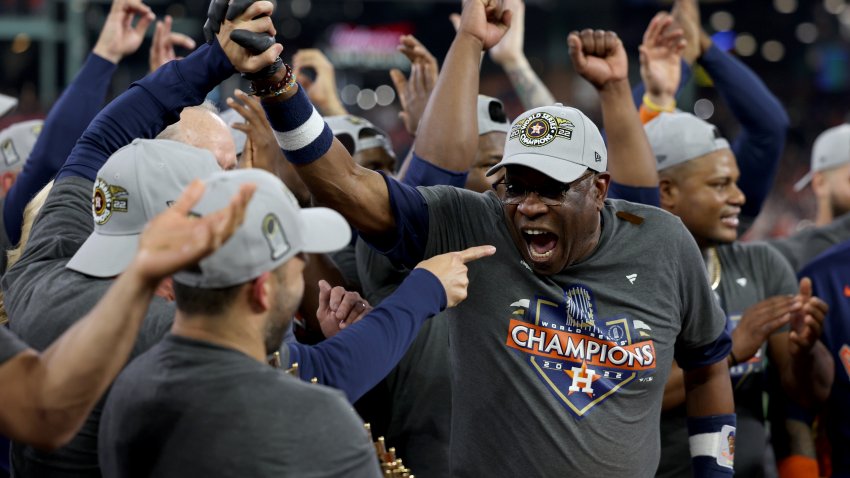 Video: Dusty Baker does beer luge after winning World Series