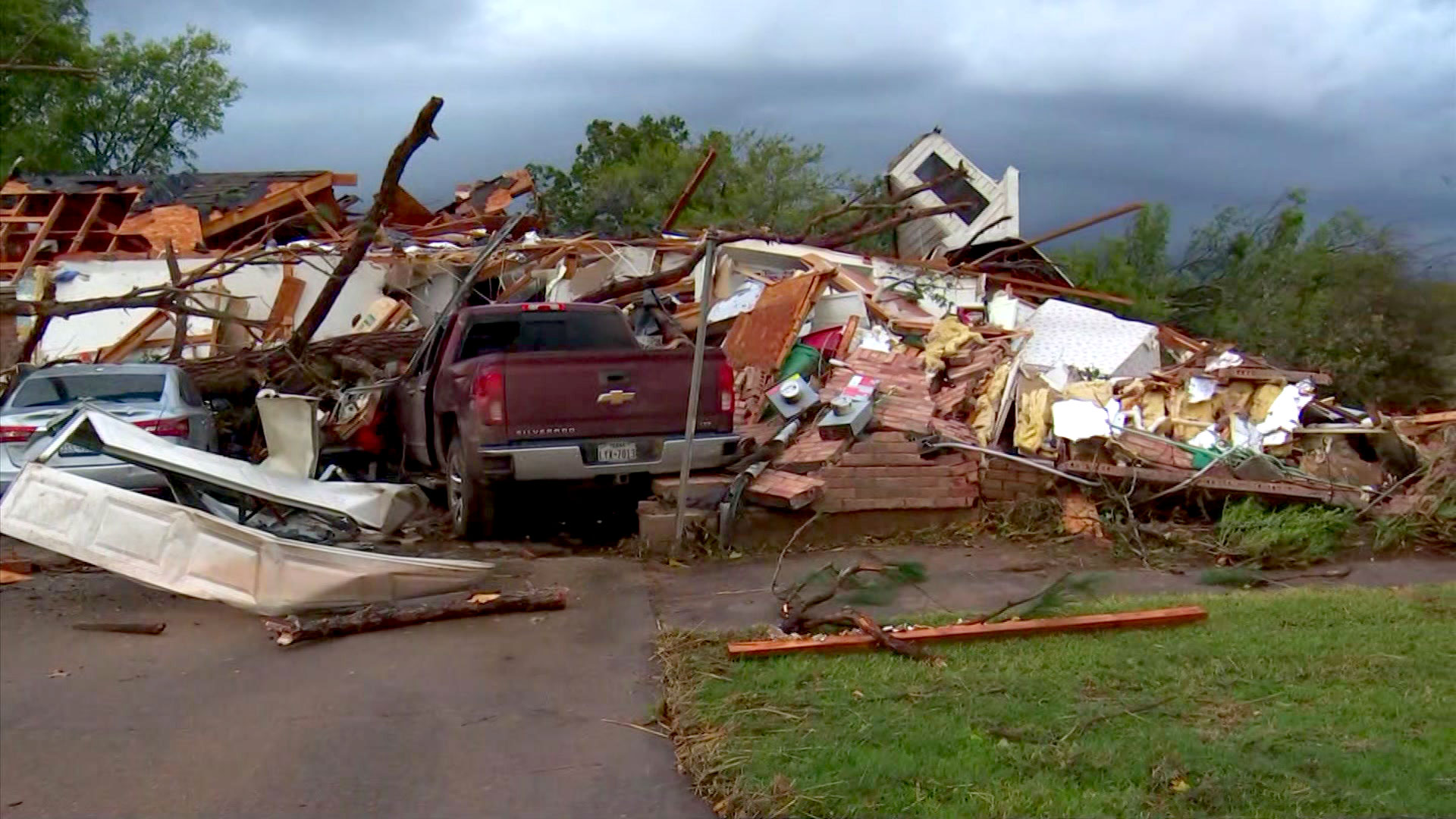 Among the damaged houses in yesterday's storm were these two on