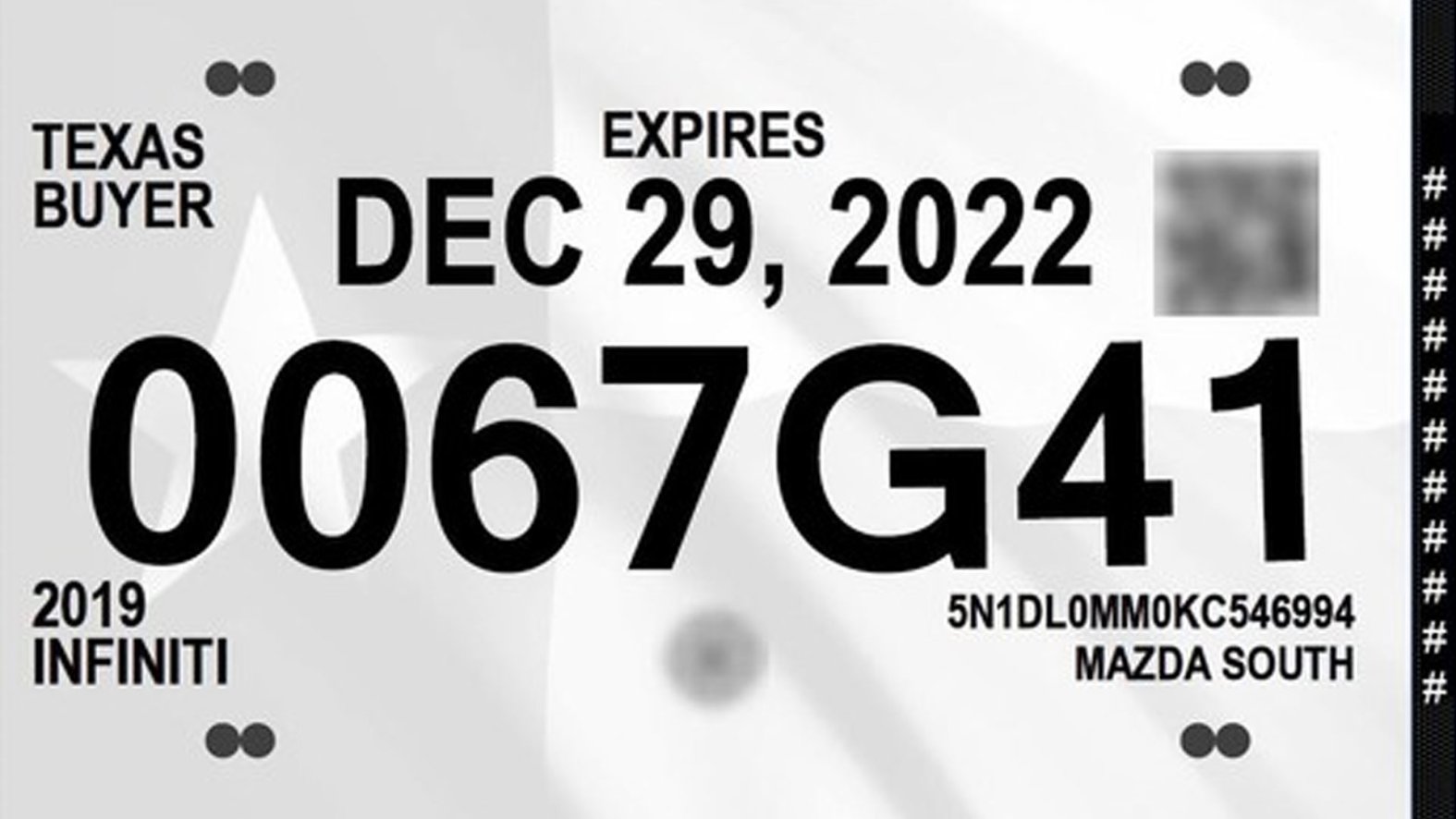 Paper License Texas Redesigns Paper License Tags to Include New Security Features ...