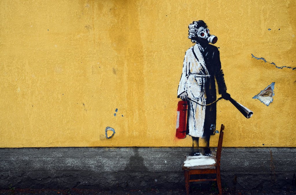 Thieves Try to Steal Banksy Mural From Scorched Wall in Ukrainian Town