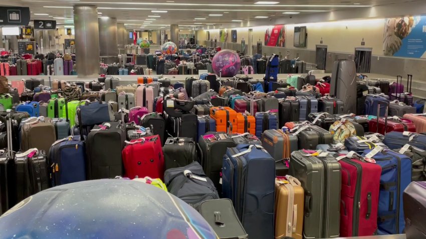 Luggage Collects at Houston's Hobby Airport