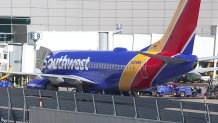 A Southwest Airlines plane at Dallas Love Field.