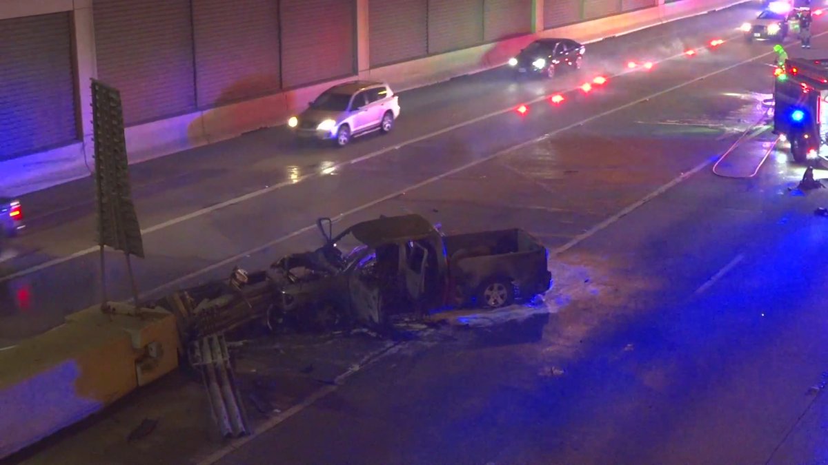 Fiery Crash Closes Central Expressway Early Monday Morning NBC 5