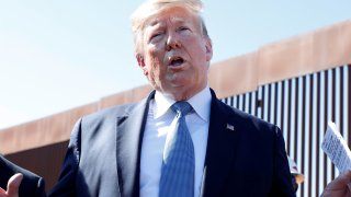 President Donald Trump speaks during his visit to a section of the U.S.-Mexico border wall in Otay Mesa, California, September 18, 2019.