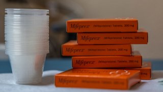 Boxes of mifepristone, the first pill given in a medical abortion, are prepared for patients at Women’s Reproductive Clinic of New Mexico in Santa Teresa, U.S., January 13, 2023. 