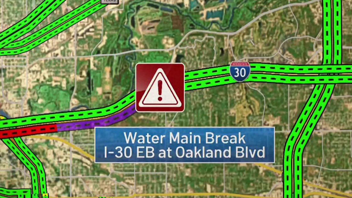 Interstate 30 in Fort Worth Shut Down Due to Water Main Break – NBC 5 ...