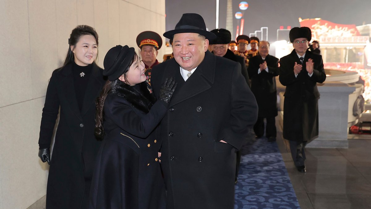 Kim Jong Un Seen Laughing, Smiling With Daughter and Potential Heir at Military Parade
