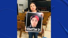 Ofie Moreno holding a picture of her son who died at 24 years old from a fentanyl overdose.