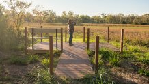 The bird watching platform at Fairfield Lake State Park.