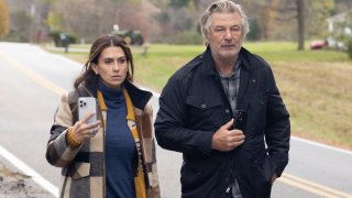 Hilaria Baldwin and Alec Baldwin speak for the first time regarding the accidental shooting that killed cinematographer Halyna Hutchins, and wounded director Joel Souza on the set of the film “Rust”, on October 30, 2021 in Manchester, Vermont.