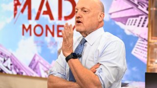 Jim Cramer on the set of “Mad Money” at the NYSE.