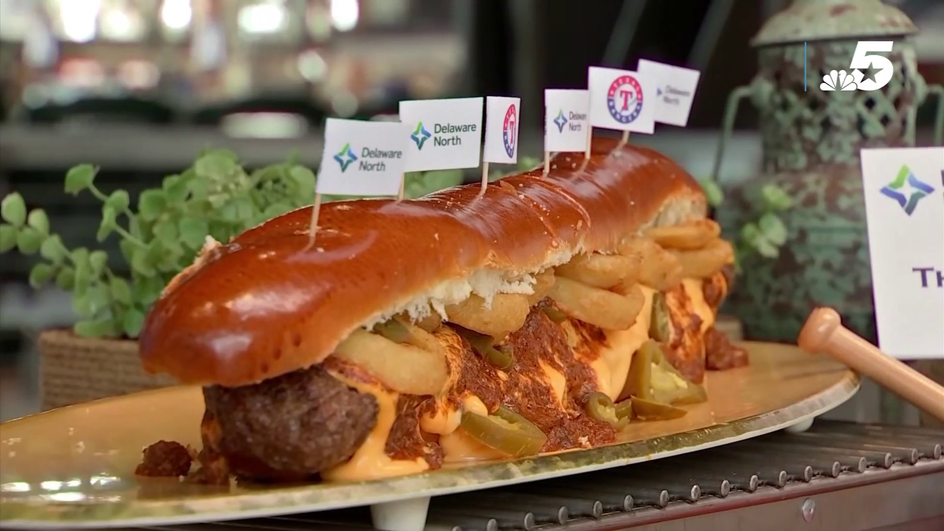 2-Foot Long Hamburger Featured at Texas Rangers Games – NBC 5 Dallas-Fort  Worth