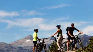 FILE - Cyclists on a trail in South Lake Tahoe, Calif., in 2018.