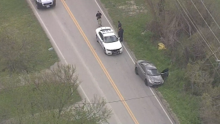 Mesquite Police at the end of a police chase in Lancaster, March 23, 2023.