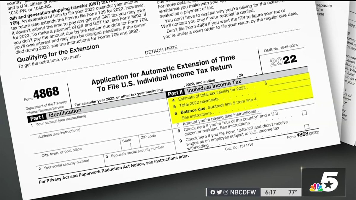 How to File for a Federal Tax Return Extension – NBC 5 Dallas-Fort Worth