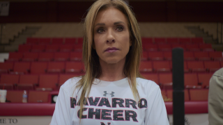 Navarro College cheerleading head coach Monica Aldama, seen in the Netflix documentary "Cheer."