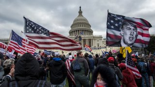 US President Donald Trump’s supporters gather outside the Capitol building. Pro-Trump rioters stormed the US Capitol as lawmakers were set to sign off Wednesday on President-elect Joe Biden’s electoral victory in what was supposed to be a routine process headed to Inauguration Day.