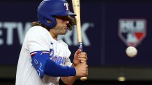 Josh Smith hit in the jaw with an 89mph ball #texasrangers #mlb, texas  rangers