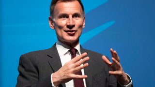 NEWPORT, WALES – British Finance Minister Jeremy Hunt attends the Welsh Conservative Party Spring Conference 2023 on April 28, 2023 in Newport, Wales.