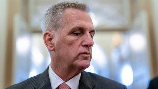 Speaker of the House Kevin McCarthy, R-Calif., talks with reporters about the debt limit negotiations, at the Capitol in Washington, Thursday, May 25, 2023.