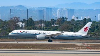 Air China Boeing 787-9 Dreamliner arrives at Los Angeles international Airport on September 02, 2022 in Los Angeles, California.