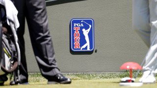 PGA Tour logo during the third round of the Travelers Championship on June 24, 2017, at TPC River Highlands in Cromwell, Connecticut.