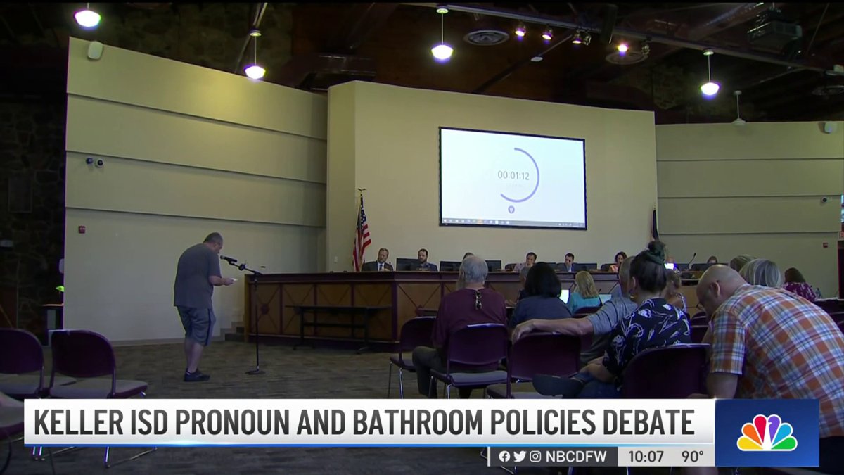 Keller school board meeting turns heated over restroom, pronoun debate ...