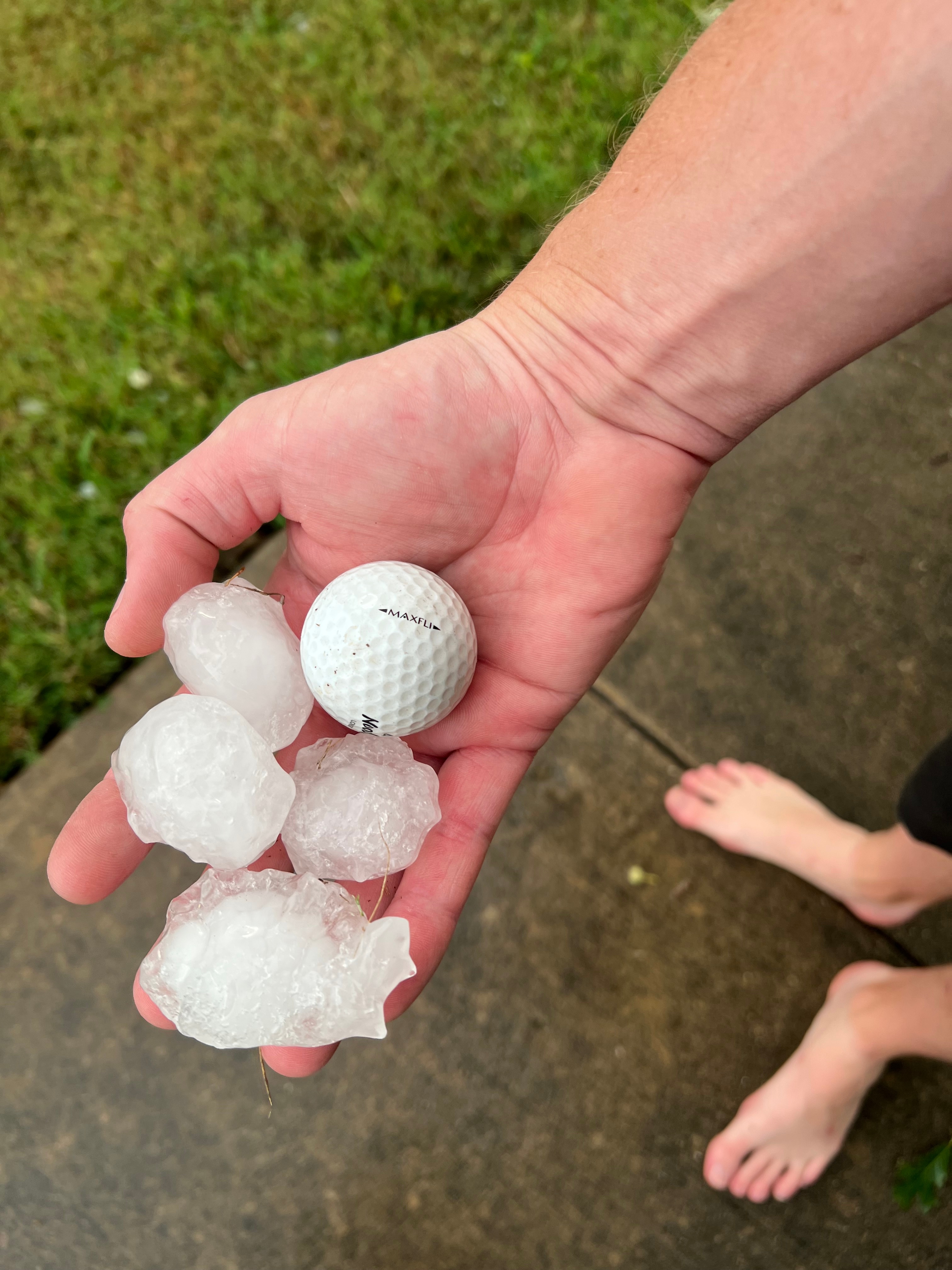 Golf ball size hail in Roanoke