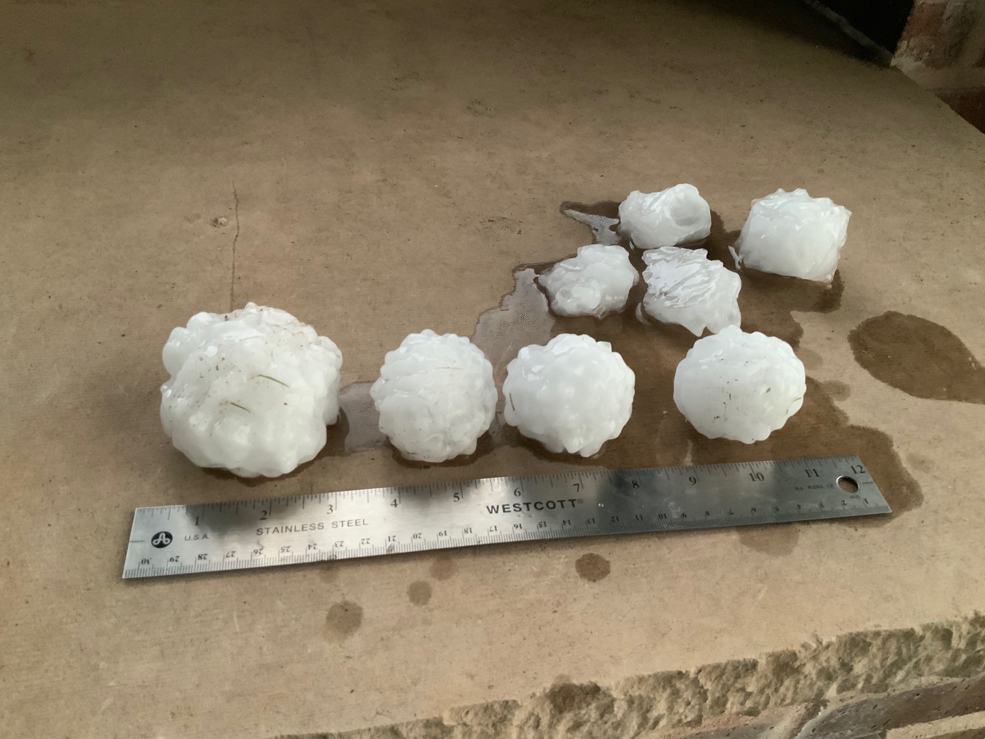 Hail at jack & Carol Ann Jeffers house in Flower Mound