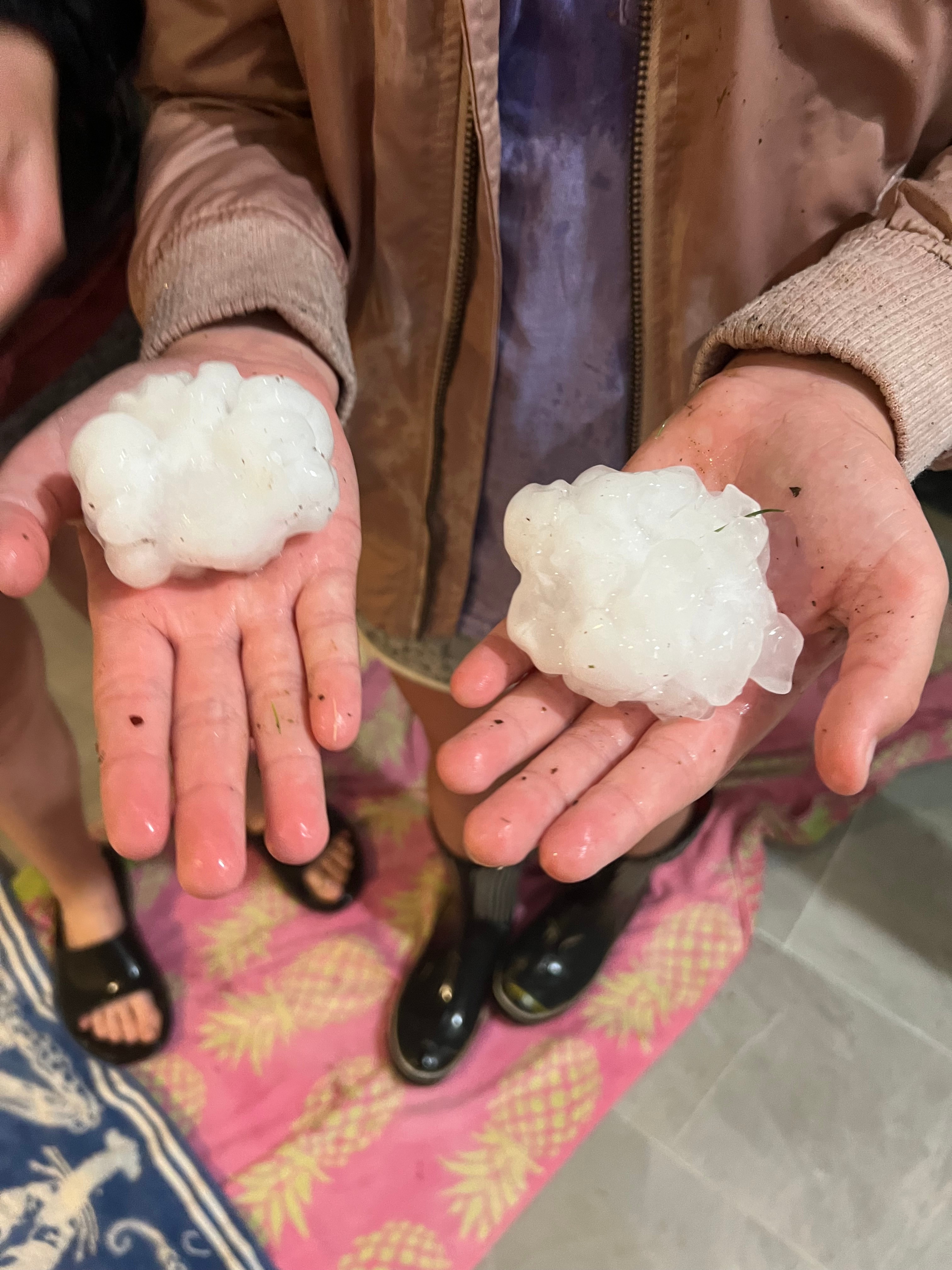 5-7 minutes of Baseball Sized Hail in Highland Shores, TX.  Approximately 2025-2030.  Found by Avery and Savannah Snyder.