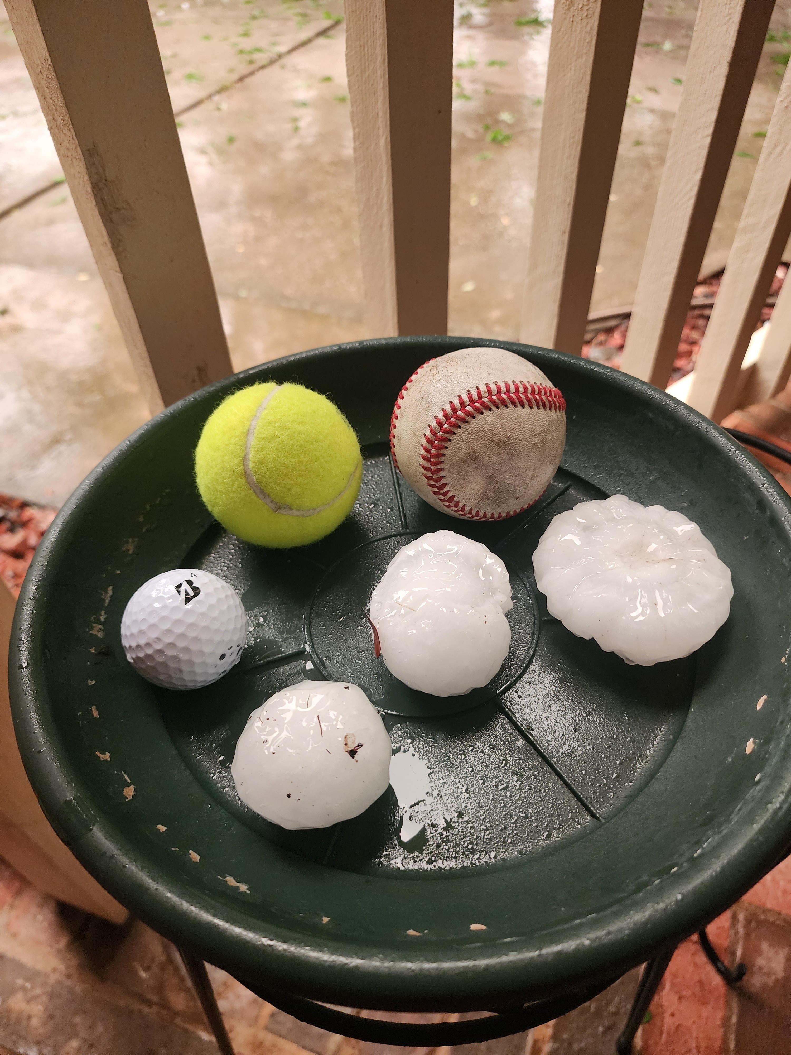 Golf balls, tennis balls, and baseballs OH MY. Flower Mound Texas. Sunday June 11th, 8:30pm. Bridlewood golf course